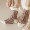 3Pairs Winter Floor Plush Socks Thickened Mid Tube Socks Women Coral Fleece Socks  For Female Men