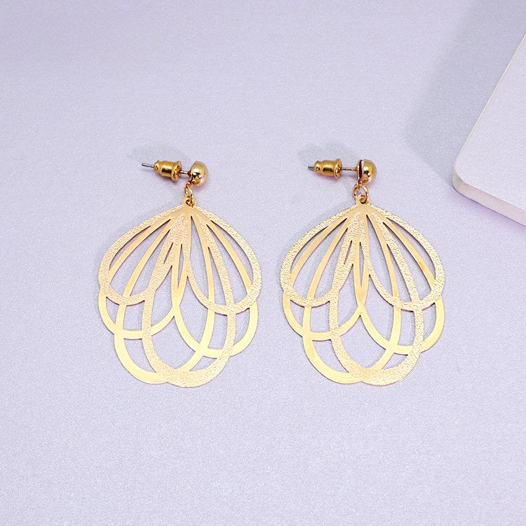 Модные ретро длинные серьги-листья атмосферные знаменитости полые серьги изысканные серьги ювелирные изделия