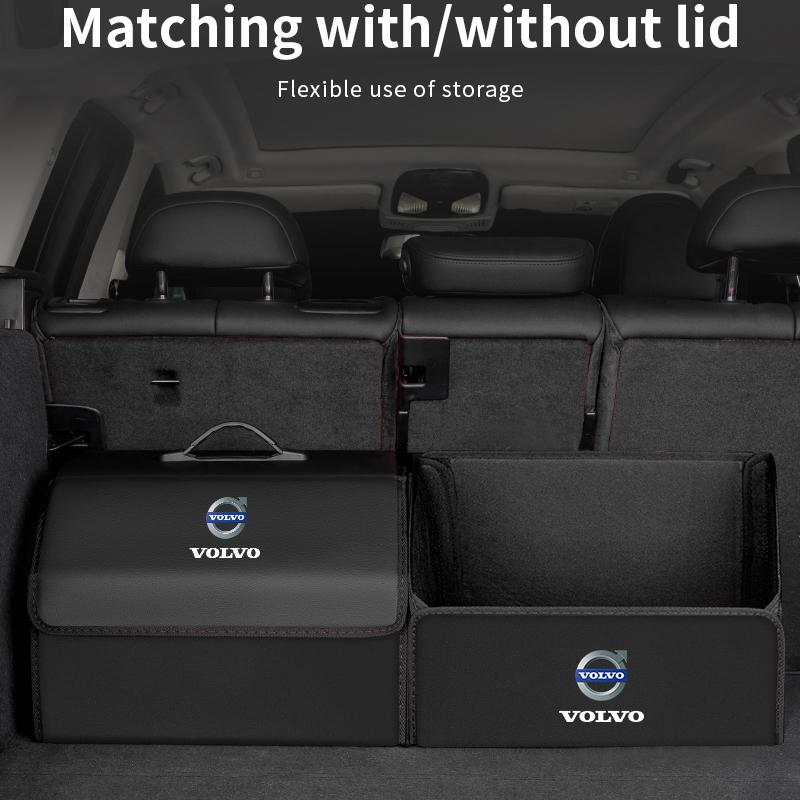 ktnbq3 Folding Car Trunk Organizer Box Auto Tools Storage Bag Stowing Tidying For Volvo XC60 XC90 S60 XC40 V40 V60 C30 V70 S90 T6 V90