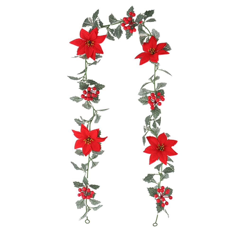 Christmas Holiday Art Garland Decorative Hanging Floral Garland Wall-Mounted Festival Theme for Front Door Tree Decoration