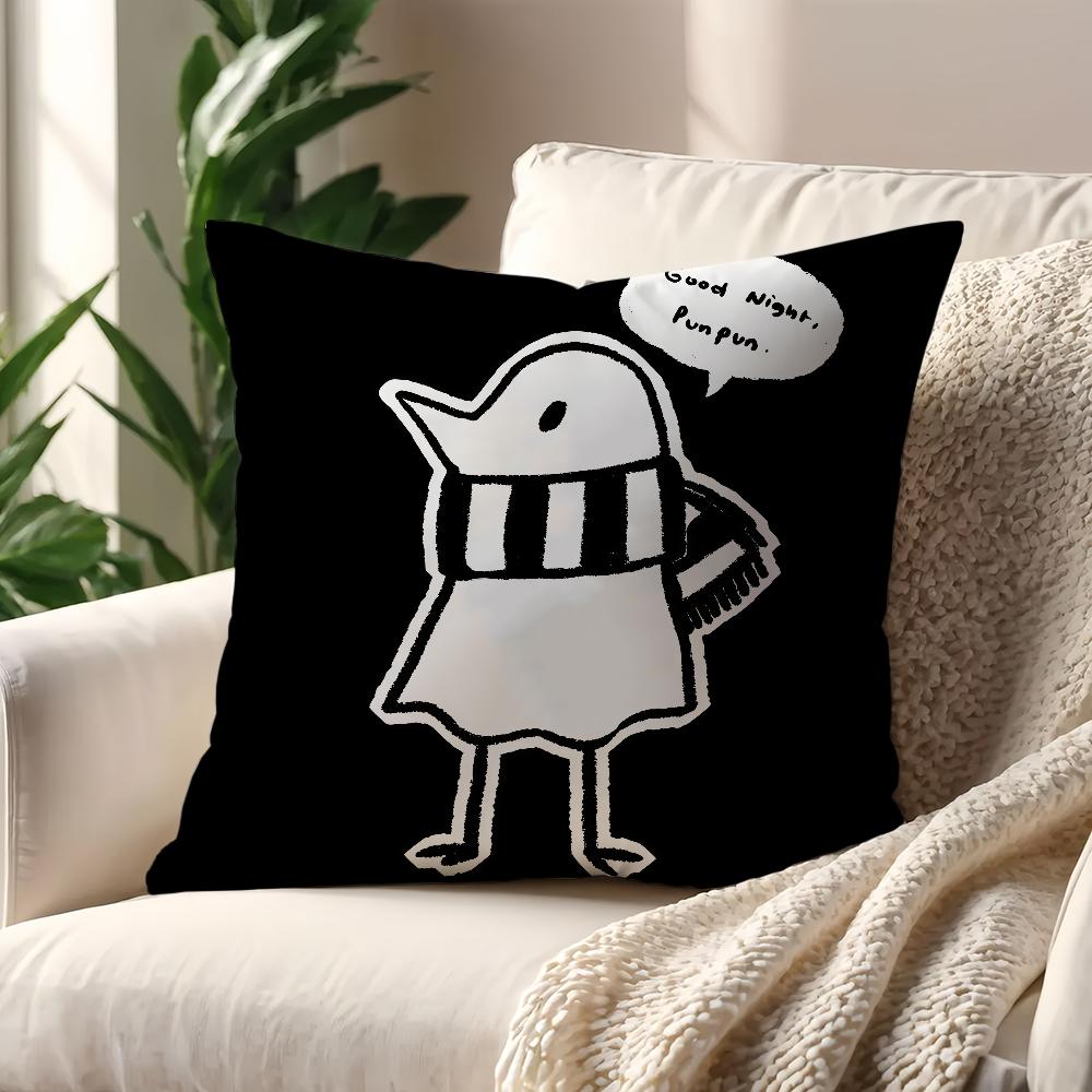 GGoodnight PPunpun cartoon cushion cover For Pillow Printing Sofa Decoration Home Car Room Coffee Shop Office NordicSimplicity