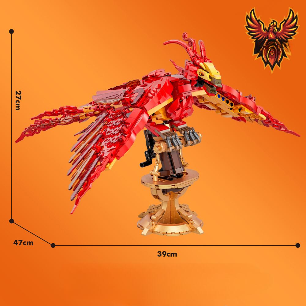 Сова, огонь, феникс, китайская муха, божественный зверь, строительные блоки, кирпичи, мифическое животное, модель, собранная игрушка, детские подарки
