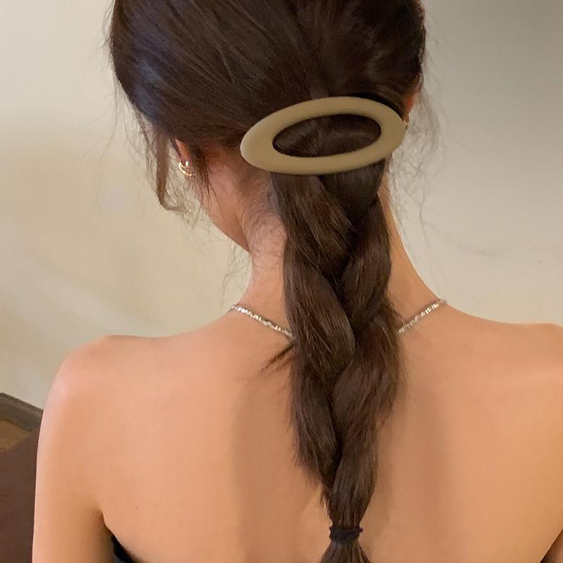 Однотонная матовая пружинная заколка-клипса в стиле простой геометрической формы для женщин и девочек, заколка для волос для макияжа и мытья лица