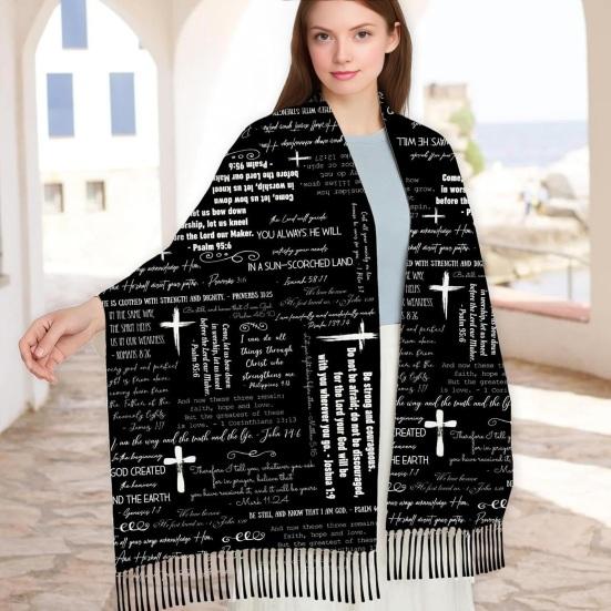 Женская молитвенная шаль Мягкая Удобная посадка Христианская молитвенная шаль Духовный дизайн Религиозная молитвенная накидка Медитация Вера Размышление Шарф