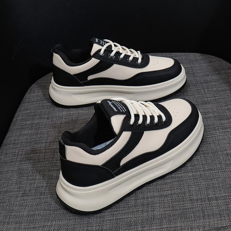 2025 Spring Little White Shoes New Korean Version Ins Female Students Platform Heightening Sports Board Shoes Casual Street Shooting Q5616