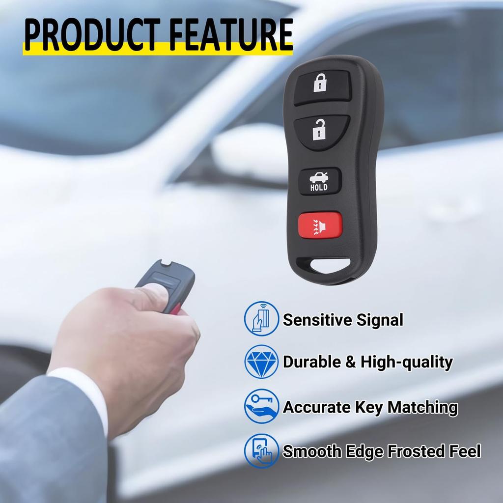Keyless Entry Remote Control Car Key Fob Compatible with Infiniti EX35 FX35 FX45 I35 G35 QX56, Nissan Altima Armada Maxima Quest Sentra 350Z,