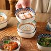 Bohemian style ceramic bowl household sauce bowl small square bowl Japanese snack bowl creative pickle dish