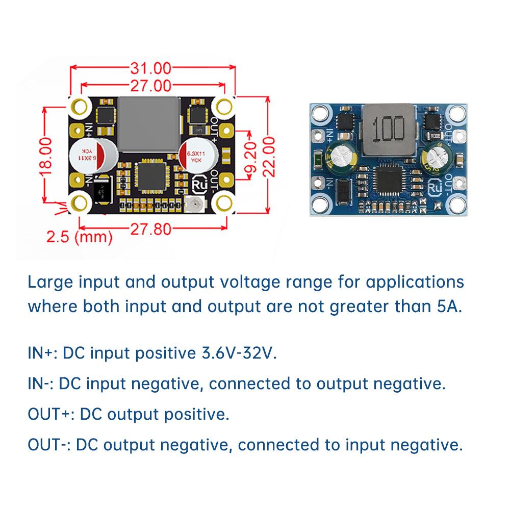DC1.6V-11V to 1V/9V/11V Voltage Stabilized Converter Module Adjustable Booster Buck Voltage Regulator Module Power Supply