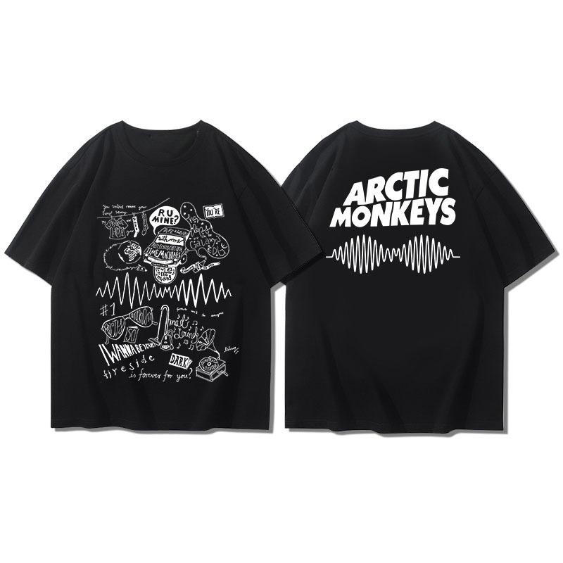 Футболка с коротким рукавом группы Arctic Monkeys - Мужская и женская летняя британская альтернативная рок-рубашка - Чистый хлопок, легкий стиль
