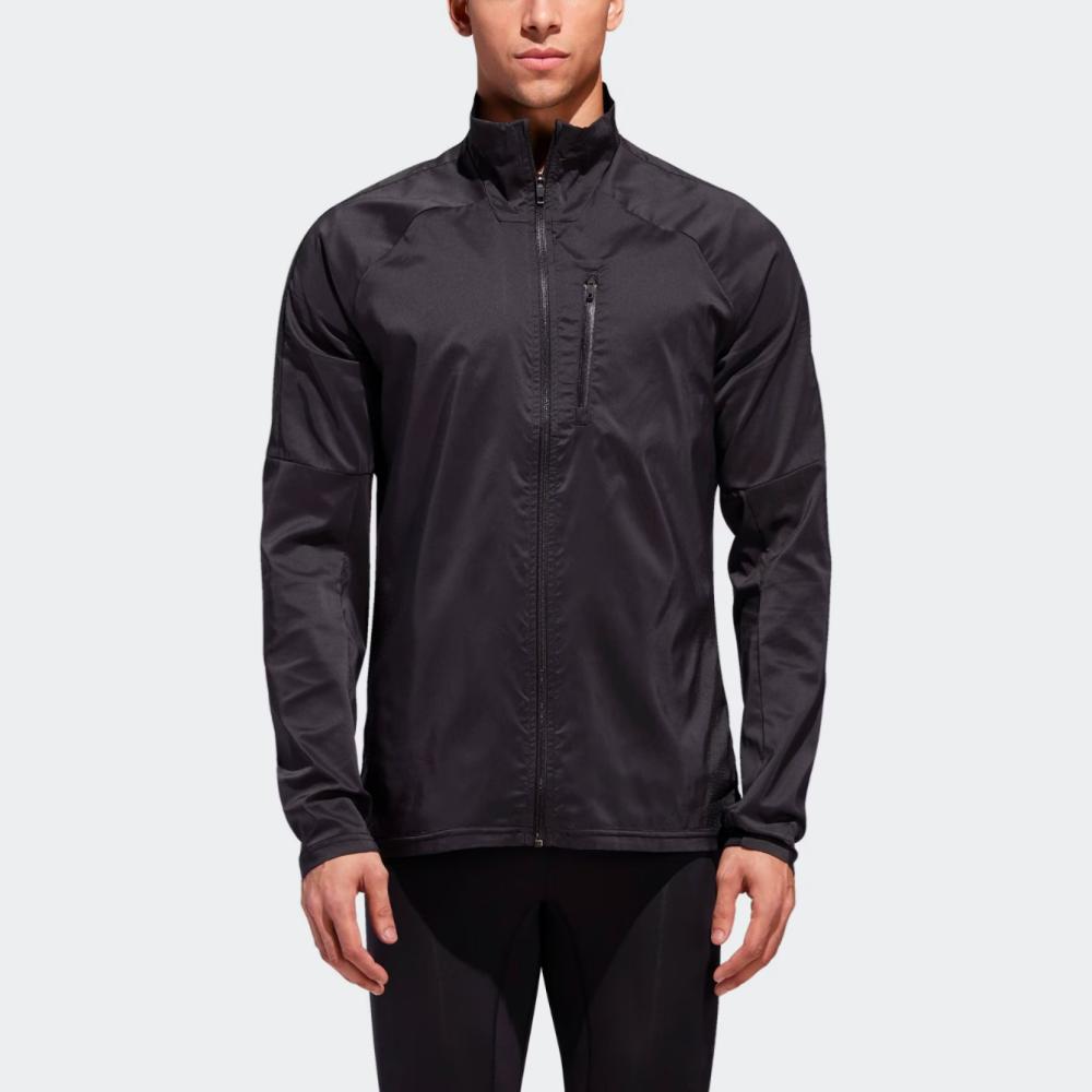 Adidas Куртка Supernova, дышащая ветрозащитная куртка с воротником-стойкой на молнии, мужские куртки, черная D73188