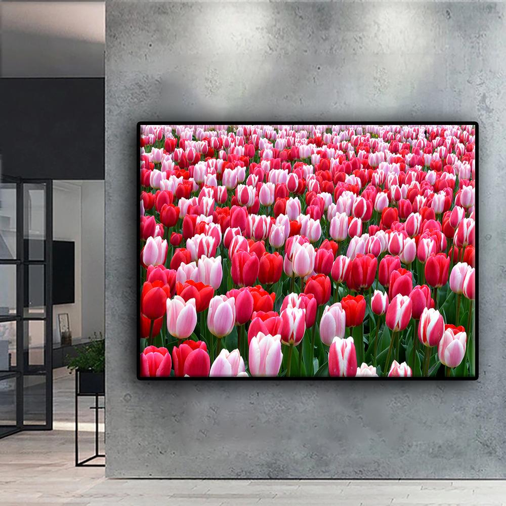 Популярные 5D Diy вышивка крестиком цветы тюльпаны живопись полная дрель набор для вышивки крестиком настенная наклейка домашний декор