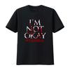 My Chemical Romance Im Not Okay Черная футболка Готический рок-группа Принт Идеально для фанатов винтажный Стиранный Дышащий Универсальный
