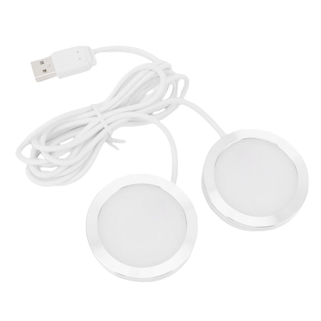 Dual Heads Round LED Spotlight Indoor Mini Ultra Slim 5V USB Under Counter Light Jewelry Display Lighting Model Display