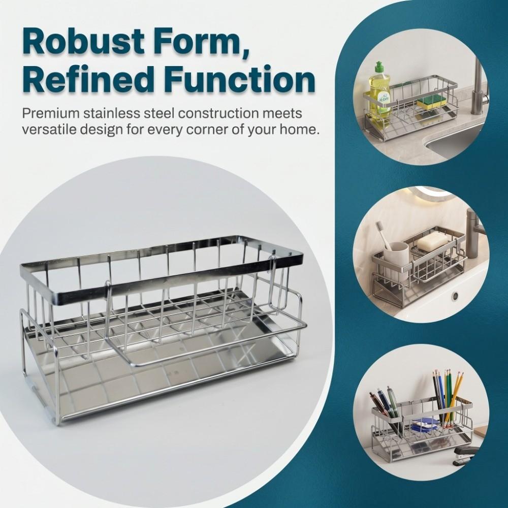 Space-Saving Kitchen Sink Draining Rack Multi-Functional Sink Shelf Sink Organizer Bathroom