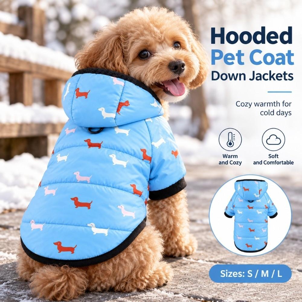 Plus Cotton Winter Puppy Coat Puppy Pattern Thicken Pet Jacket New Pet Dog Clothing For Dogs Cats
