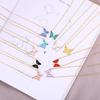 Stainless Steel Butterfly Choker Necklaces Women 10 Style Colorful Transparent Crystal  Butterfly Pendant Clavicle Chain Jewelry