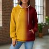 Женский вязаный худи, Лонгслив с карманом, Повседневный свободный, Подходящий свитшот для ежедневной носки/на улице