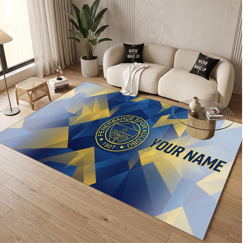 Personalized Crystal Velvet Carpet Fenerbahçe FC Pattern Non Slip Floor Rug