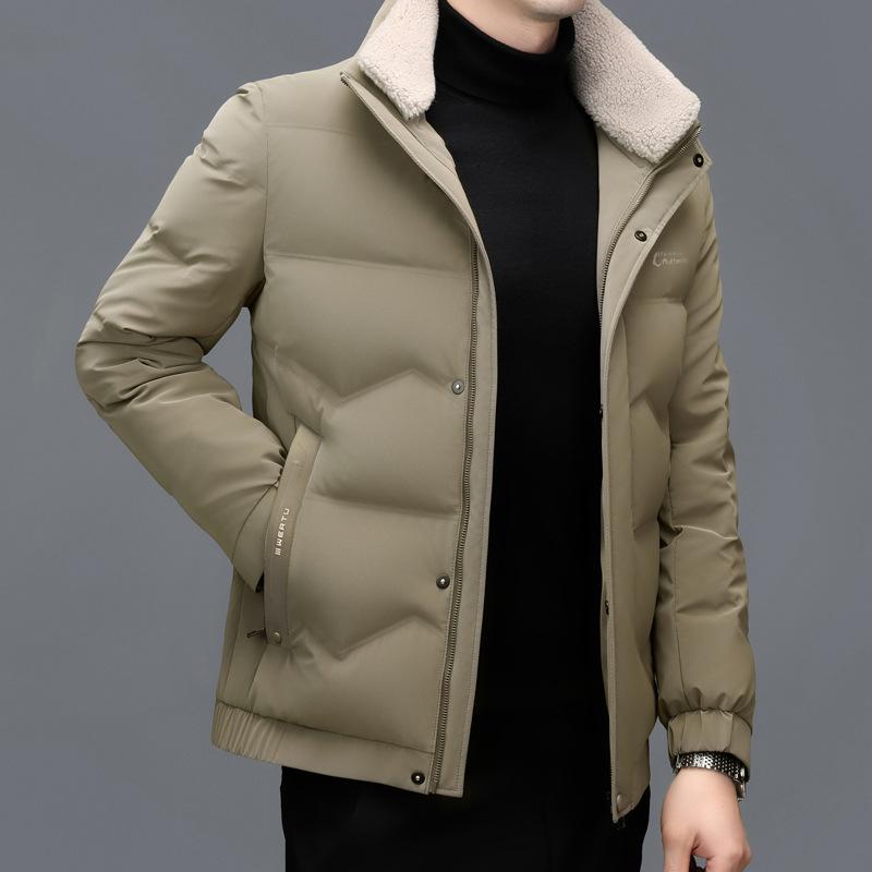 Зимняя утолщенная куртка-пуховик для мужчин среднего и пожилого возраста, новая повседневная короткая теплая мужская куртка для папы