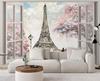 Wallpaper Window View Eiffel Tower Paris France