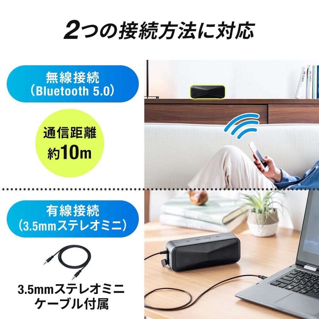 Sanwa Direct Bluetooth Низкочастотный Пассивный Динамик с Непрерывным Воспроизведением, Водонепроницаемый, Подходит для Ванной, Компактный, Низкая Задержка, Совместим с apt-X, 24-часовое Воспроизведение, Встроенный