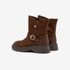 Женские ковбойские ботинки Bata 25 Зимние Новые Кожаные На Грубом Каблуке Модные Ковбойские Сапоги AC245DZ5
