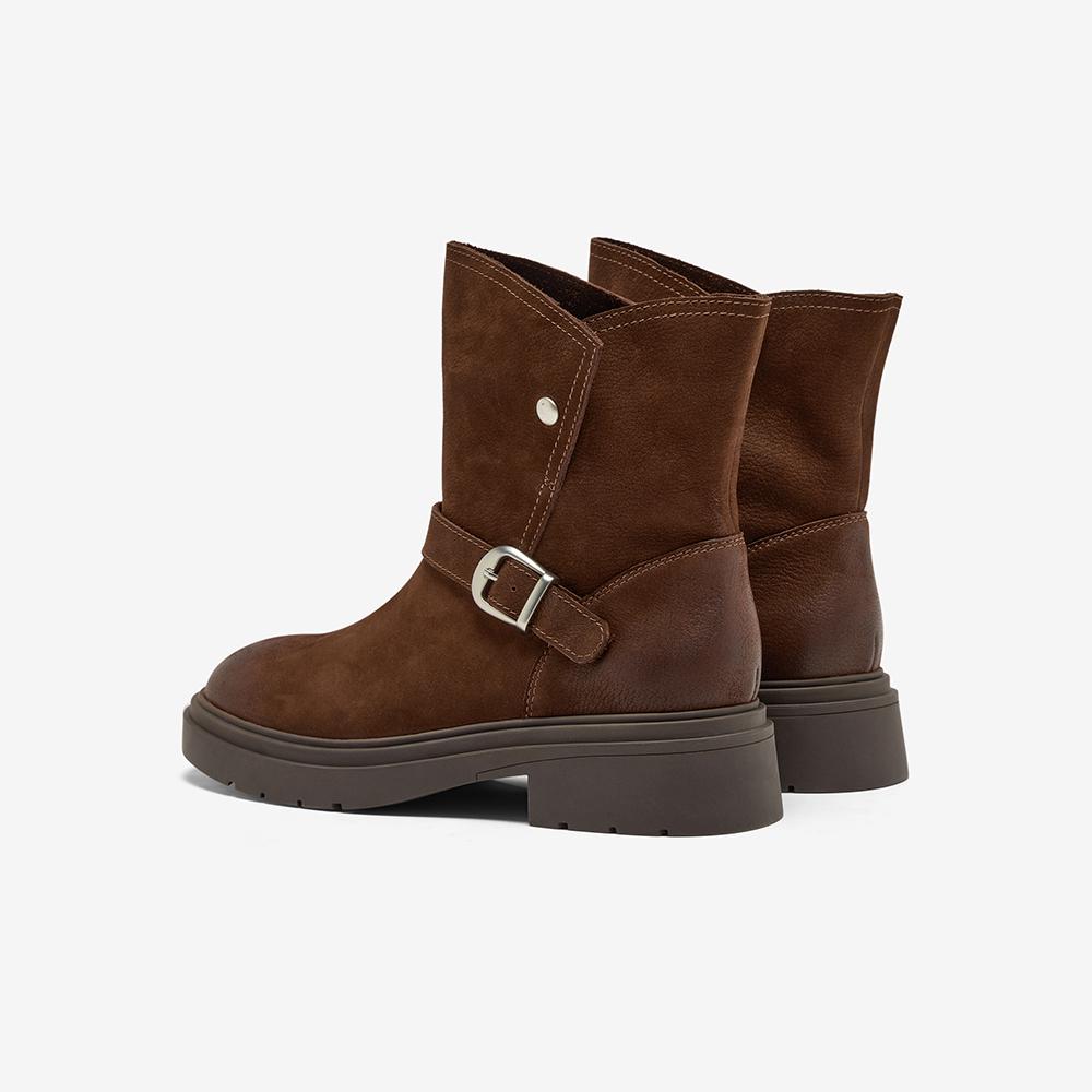 Женские ковбойские ботинки Bata 25 Зимние Новые Кожаные На Грубом Каблуке Модные Ковбойские Сапоги AC245DZ5