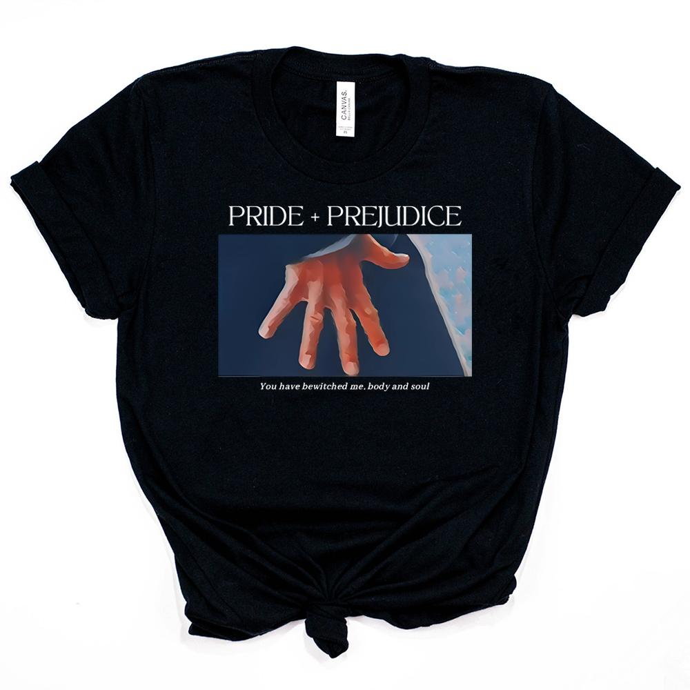 Pride and Prejudice Tshirt Hand Flex Scene Y2K 90s Tee Jane Austen Literary Shirt Pemberley Book Lover Tshirt Feminist Booktok