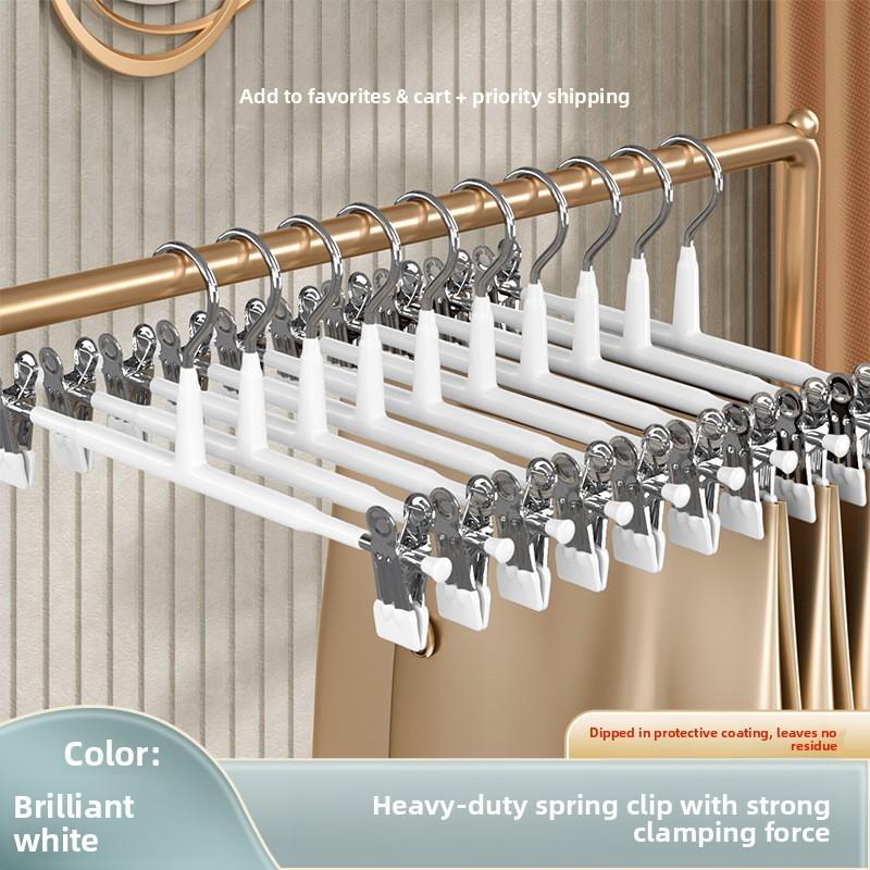 Вешалки для брюк из нержавеющей стали с нескользящими зажимами для домашнего хранения и организации стирки