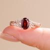 Luxury Oval Cut Red Cubic Zircon CZ Rings for Women Classic Style Wedding Engagement Fine Jewelry