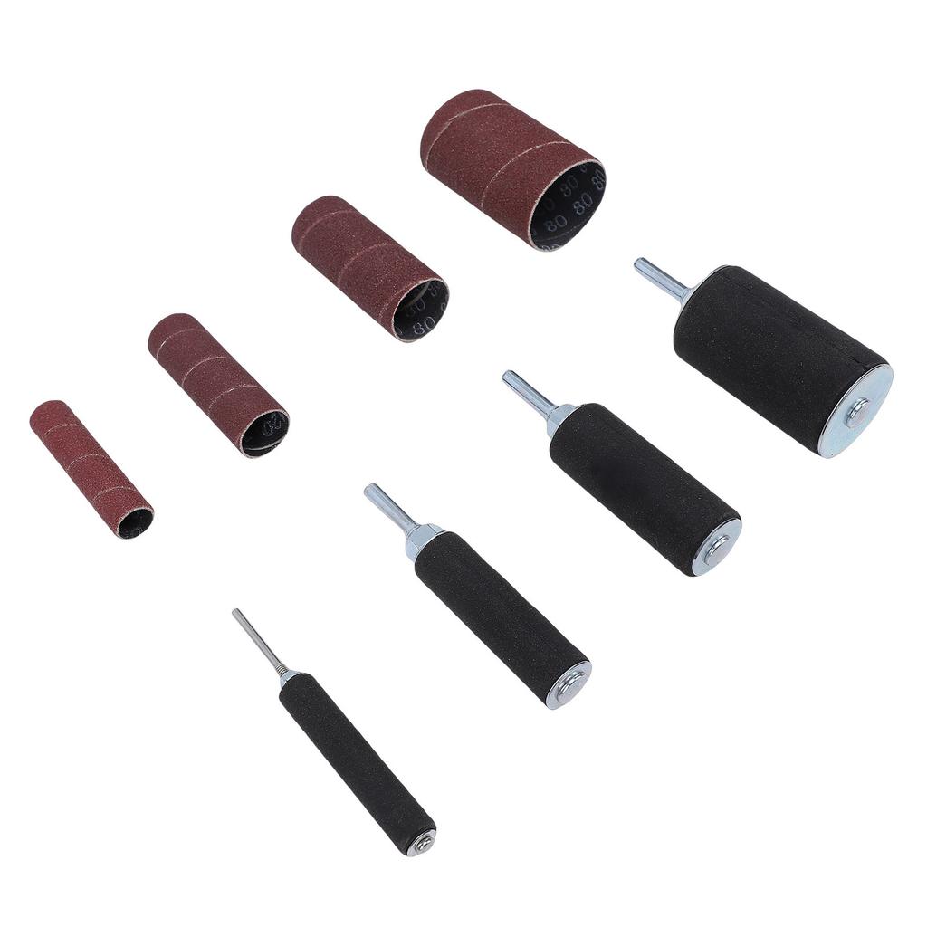 Sanding   Kit   1/4in Shank 1/2in 3/4in 1in 1-1/2in Sanding  s and 80 120 Grit Sleeves for Rotating Tool Electric Drill