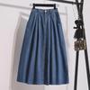 High-Waisted A-Line Denim Skirt for Plus Size Women - Medium Length