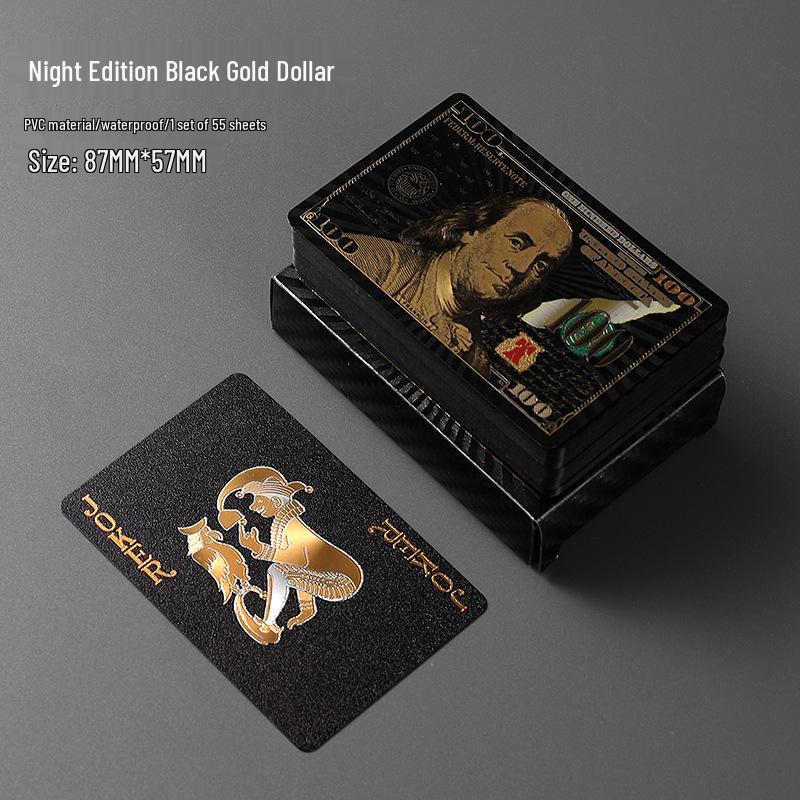 Luxury Gold PVC Playing Cards: Waterproof, Fold-Proof, Wear and Dirt Resistant, Washable.