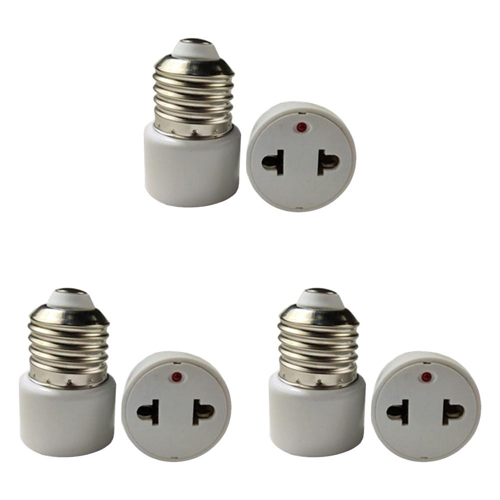 E26/E27 Bulb Base Screw Adapter EU/US Prong Outlet Plug Converter Polarized Light Bulb Socket Adapter Fit for 2/3 Prong Convert