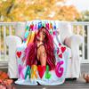 Karol G printed throw blanket—soft,warm;versatile blanket for all seasons—perfect as &air-conditioning throw,nap blanket
