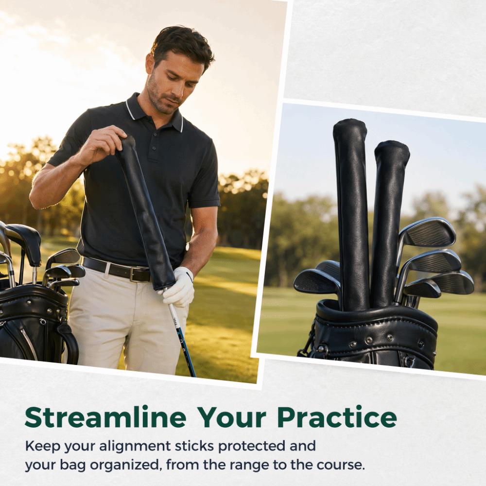 PU Alignment Rod Sleeve Slim Fit Golf Training Sleeve Directional Stick Holder Golf Course