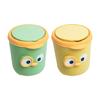 Милая мультяшная мини-корзина для мусора с герметичной крышкой, легко моющаяся, для небольших помещений, домашнего офиса, настольный декор