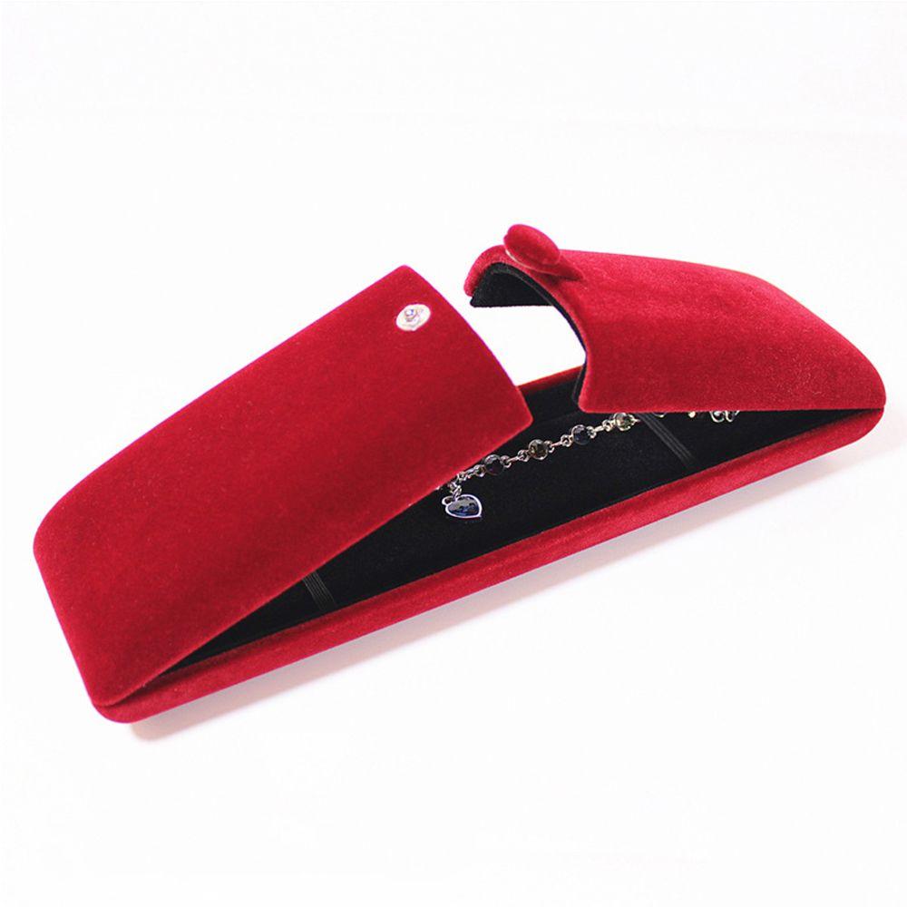 Travel Solid Color Velvet Jewelry Box Double Open Jewelry Box Bracelet Holder Case Gift Box