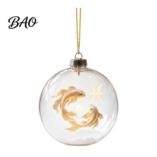 Animal Ornaments for Christmas Zodiac Ornament, Twelve Sign Hanging Decoration, 2D Acrylic Holiday Tree Decorations Horoscope Pendant Xmas Tree, Home