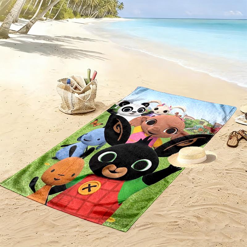 Bing Cartoon Print Beach Towel, Large Soft Quick Dry Towel for Beach Camping Swimming