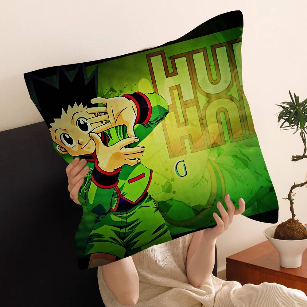 Anime Hunter X Hunters Cushion Cover Car Throw Pillow Case For Sofa Car Christmas Gift 40X40Cm 45X45Cm