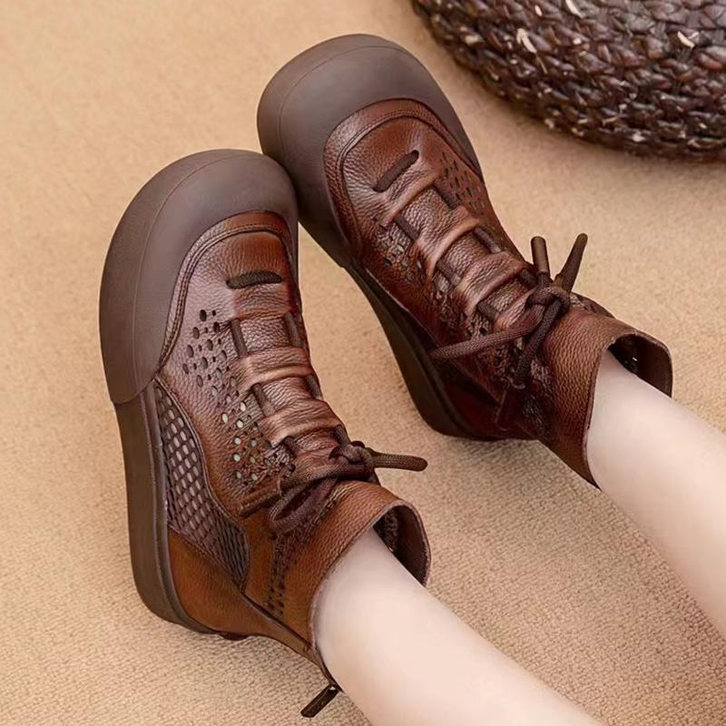 Сетчатые женские ботильоны на платформе на плоской подошве с полыми дизайнерскими ботинками, новый бренд, осень 2024, ретро-обувь, прогулочные гладиаторы, женские туфли Zapatos