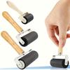 3-Pack High-quality Rubber Roller Set with Wooden Handle for Smooth Application, Printing, and Drum Rubbing