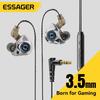 Essager 3.5mm Wired Gaming Headphone In Ear Conch Wired Earphone with Mic Stereo Interchangeable Earbuds Sports Wired Earphone