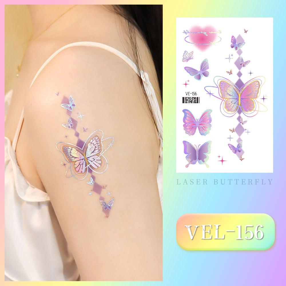 Waterproof Kids' Cartoon Tattoo Stickers: Princess, Butterfly & Mermaid Series
