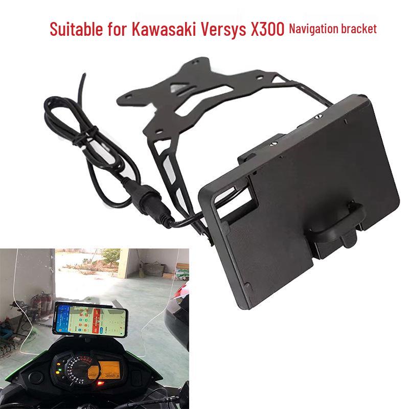 Kawasaki Versys X300 Navigation Bracket with Wireless Charging Phone Mount