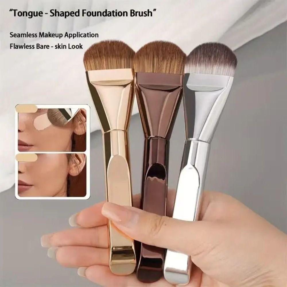 2Pcs Synthetic Bristle Ultra Thin Foundation Brush Set Face Makeup Tool Beauty Routine