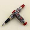 Gullor Most Noble перьевая ручка Jinhao Old Silver Dragon and Phoenix Red 18KGP широкое перо