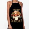 Мужской ретро-фартук шеф-повара с винтажным мультяшным рисунком и «Vert der Ferk?»"""Принт для приготовления пищи, рабочей одежды и повседневного использования на кухне"""