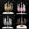 9PCS Candles and Candlestick Bracket 1 Set Cake Topper Birthday Party Cake Candle Holders Toppers Decoration Cake Stand